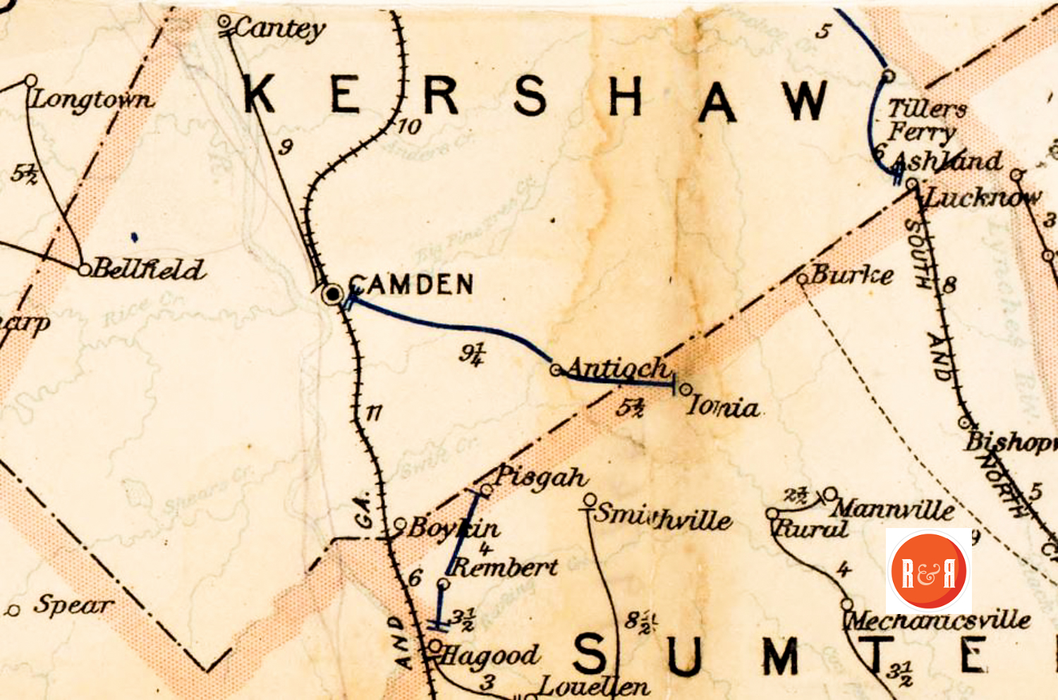 KERSHAW COUNTY POST OFFICES 1896