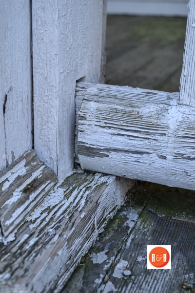 Notice the tenon has withdrawn from the porch column but also shows just how beautifully the house was constructed.