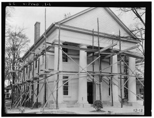 M. B. Paine April 1934 SOUTH ELEVATION - Farmers' Hall, Village Green, Pendleton, Anderson County