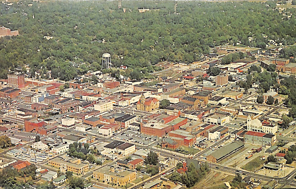 Aerial of downtown Anderson SC