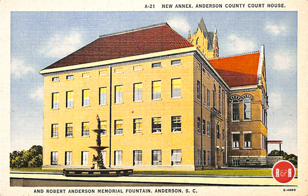 Anderson Courthouse and fountain. Courtesy of the AFLLC Collection - 2017
