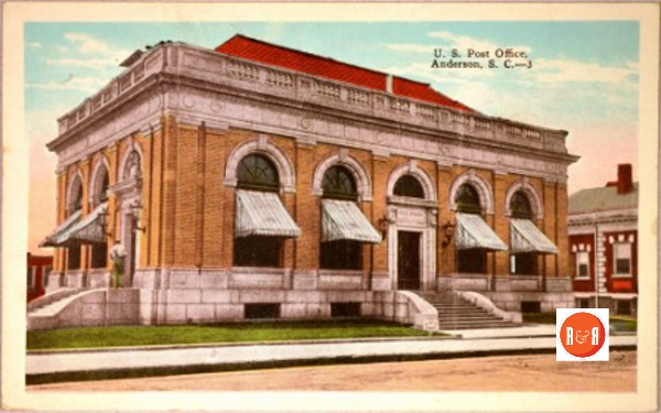 Postcard view of the post office courtesy of the Wingard Collection.
