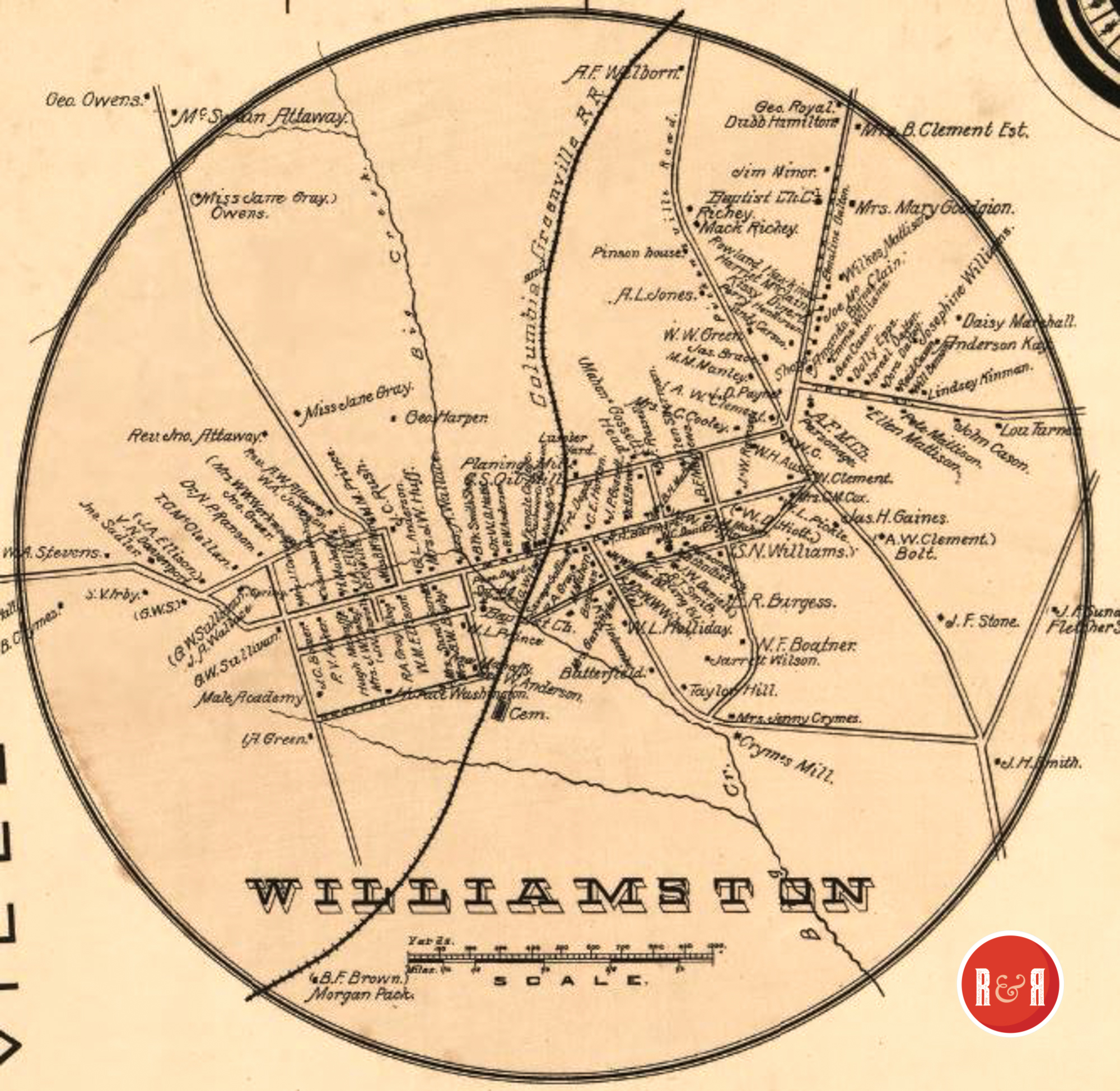 WILLIAMSTON SC - MAP ENLARGEMENT / 1896