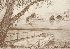 Andersonville Ferry (sketch by Donnie Hughes)