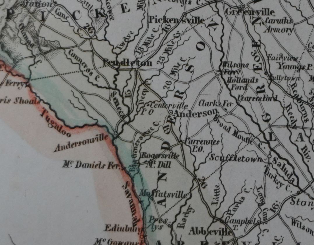 Anderson Co. Route Map - 1852