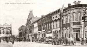 East Benson Street, circa 1890. Note the tower atop the Hiram Lodge.