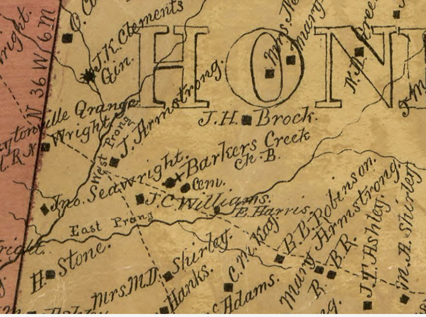 HONEA PATH TOWNSHIP MAP 1877 & 1896 Anderson County