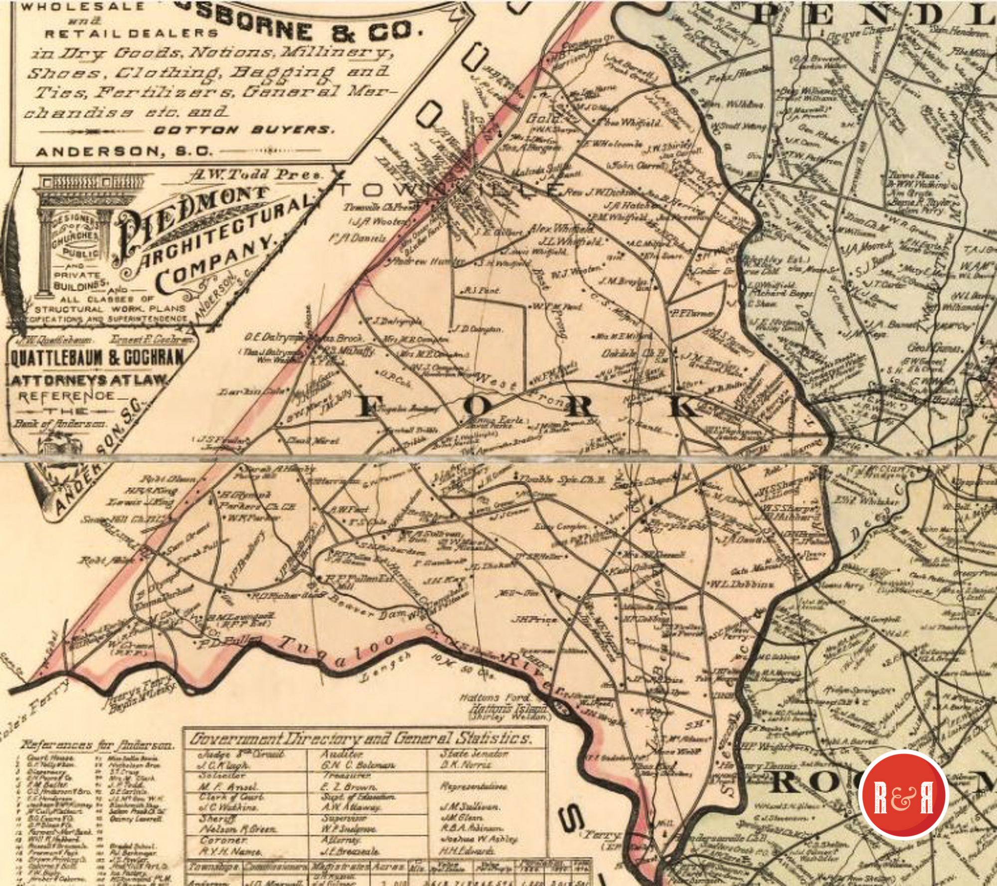 FORK TOWNSHIP MAP - ENLARGE / 1896