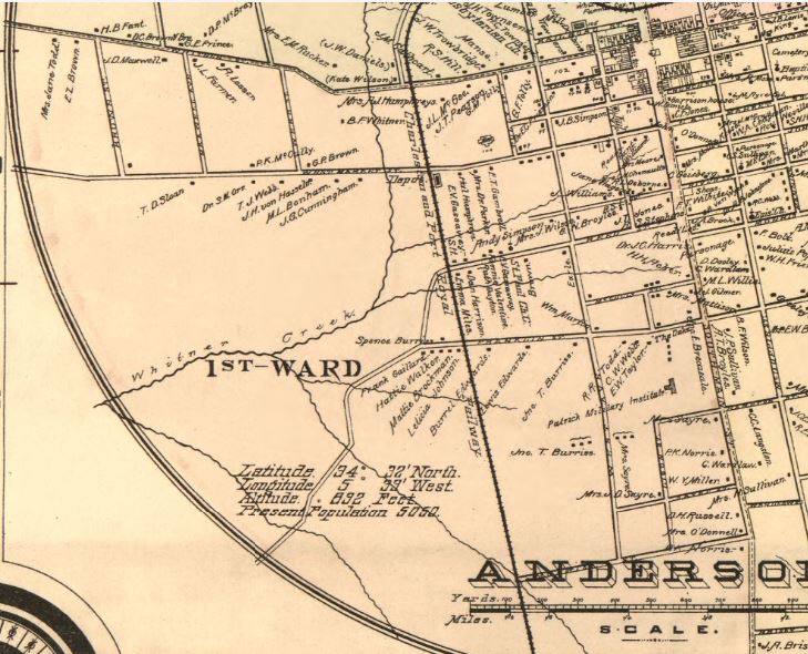 Ward #1 Anderson City Map - 1897