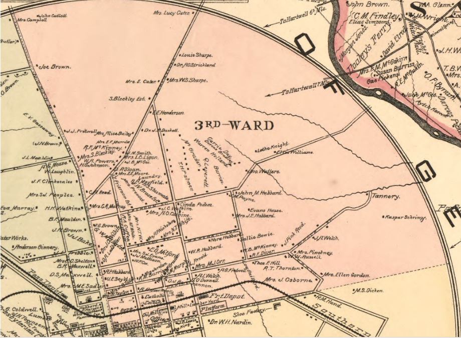 1897 Map Displaying Johnson Home