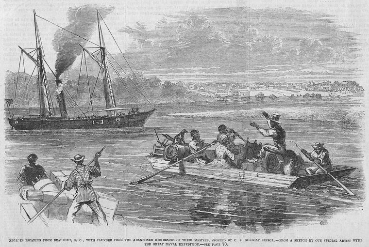 Negroes escaping from Beaufort, S.C.