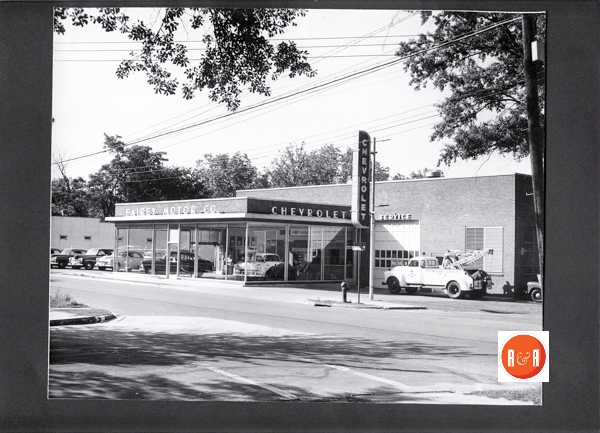 Image of Fairey Motor Company in St. Matthews shortly after their new facility was opened in the early 1950s. Image courtesy of the Fairey – McCall Collection.