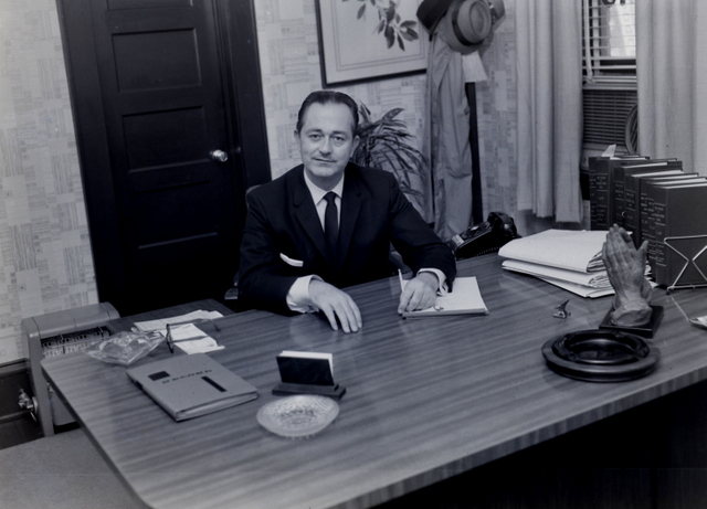 Mr. Clayton Arrants at his office on Broad Street. Courtesy of the Monarch Collection, 1961