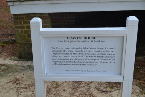 Information marker at the Craven House.