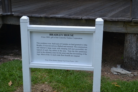 Information marker in front of the Bradley house.