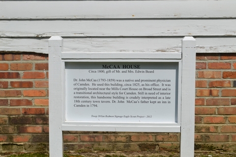 Information sign in front of the historic home.