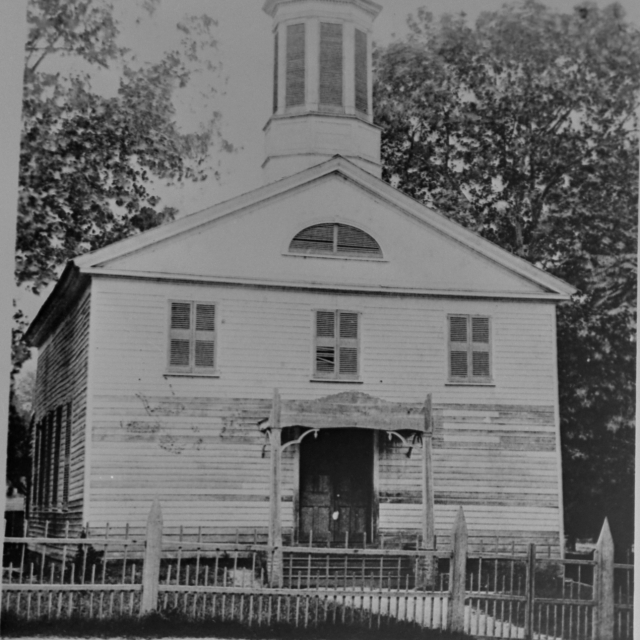 Presumably the original structure where the Baptist Church congregation worshiped.  Courtesy of the Camden Archives and Museum