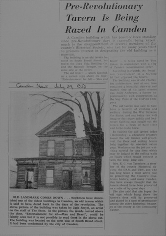 ARTICLE ON THE TAVERN