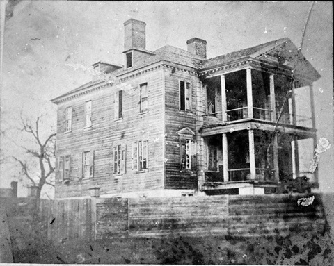 Early image (circa 1858), of the handsome Joseph Kershaw home during the post Civil War era. – Courtesy of the Camden Archives and Museum