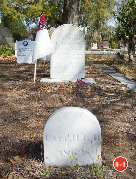 Grave of Capt. H.L. Hunley: Image courtesy of photographer Ann L. Helms - 2018