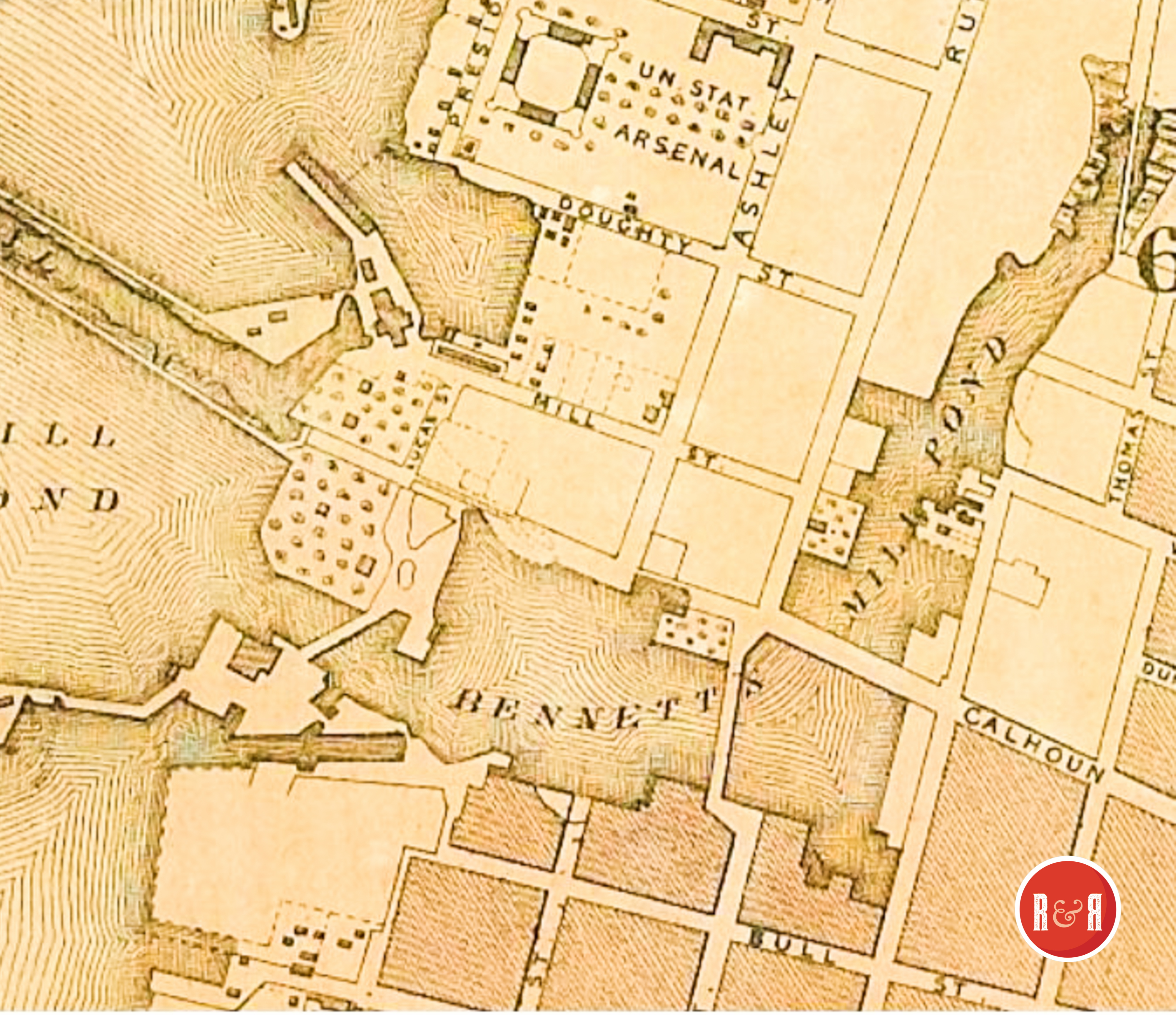 COLTON'S 1854 MAP OF BENNETT'S MILL POND