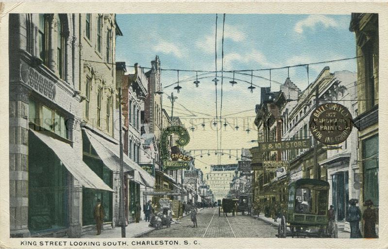 Postcard view of King Street's 370 Block. Courtesy of the Historic Charleston Foundation Collection - 2016