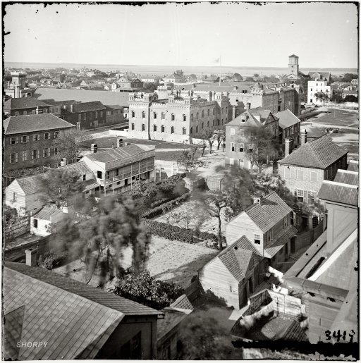 Image ca. 1910 of Marion Square, the Citadel, parts of King Street and the M 