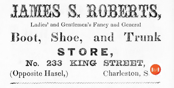 Ad for the Roberts boot and shoe company store.