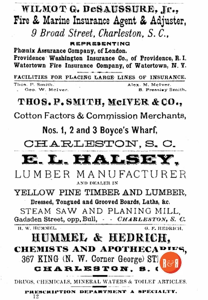 Sholes’ Directory of the City of Charleston – 1882