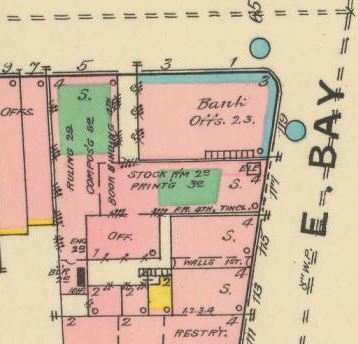 Charleston Sanborn Map excerpt of the location in 1888