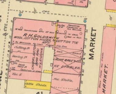 Diagram of the Goldsmith’s business in 1888 – Sanborn Map