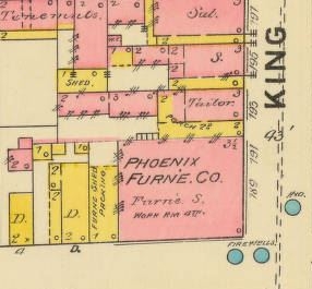 Diagram of the location in 1888 – Sanborn Map Company