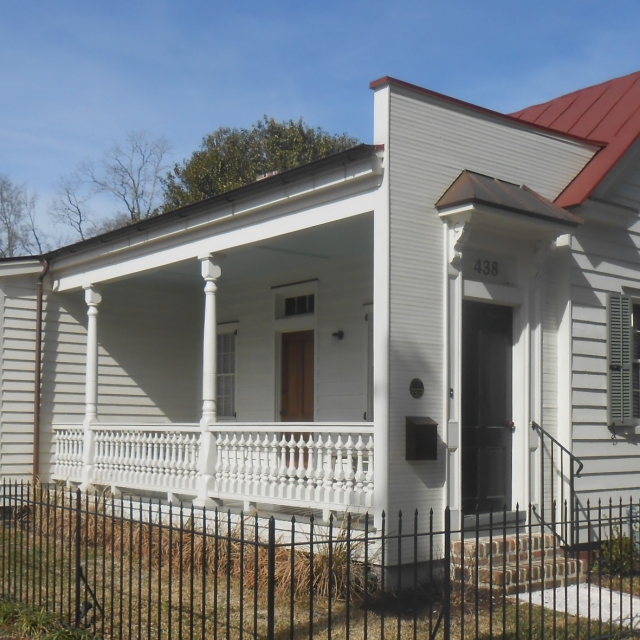 This photo was taken in February 2014 soon after the house was restored to its original condition.