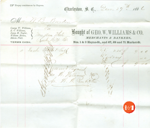 Ann H. White's bill at the Williams and Taylor Co., 1866 - Courtesy of the White Collection/HRH 2008