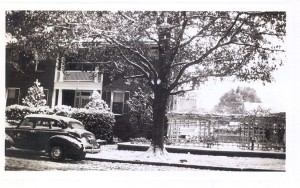 Image of snow covered property in the 1940s. Courtesy of the Eberle Collection