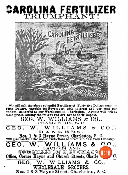 1872 Ad for the Williams Co., Charleston City Directory