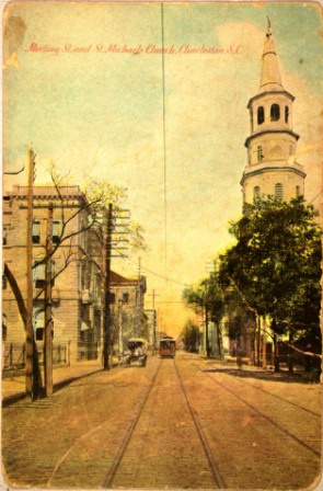 Meeting Street at St. Michael's, ca. 1910 - Courtesy of the Wingard Postcard Collection, 2013