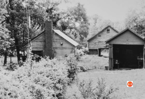 Barns and outbuildings in the rear of the White home. Courtesy of the S.C. Dept. of Archives and History - 1986