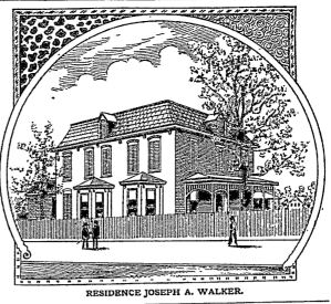 Drawing of the Walker house in the State Newspaper – 1896