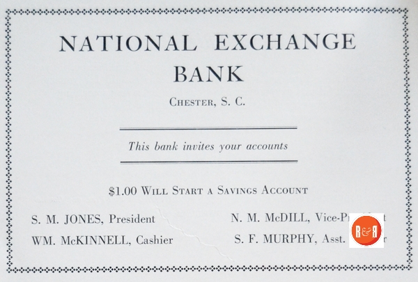 S.M. Jones was the Pres. of the National Exchange Bank in 1932.