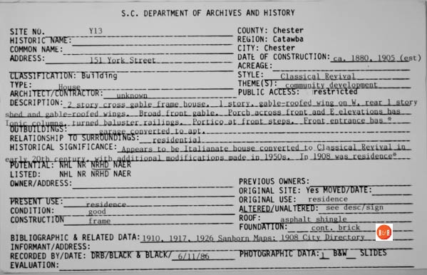 Courtesy of the SC Dept. of Archives and History – 1986