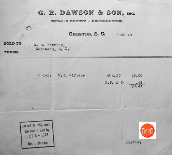 Ed H. Dawson worked for the G.R. Dawson Co., which was located on McAliley St., in Chester, S.C. Courtesy of the Russell Collection - 2015