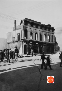 Chester's downtown business center was devastated by a major fire in 1942, destroying numerous important and historic building. Courtesy of the Henry Family Collection - 2013