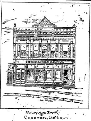 National Exchange Bank of Chester as drawn in 1896 for the State Newspaper