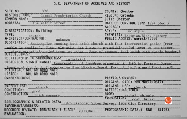 Courtesy of the SC Dept. of Archives and History – 1986