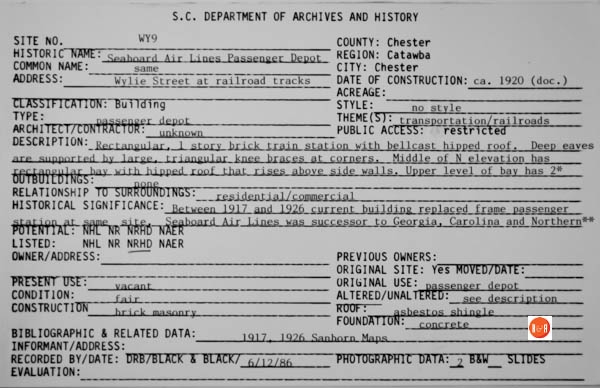 Courtesy of the SC Dept. of Archives and History – 1986