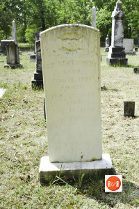 Tombstone of G.B. Montgomery a local contractor who may have constructed the Imgram home. Courtesy of the AFLLC Collection