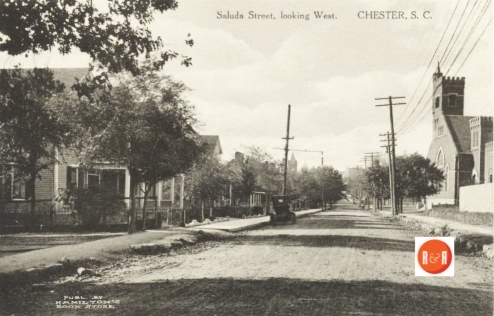 View of Saluda Street looking west near the old Magdalene Hospital site.  Postcard image courtesy of the Davie Beard Collection – 2016