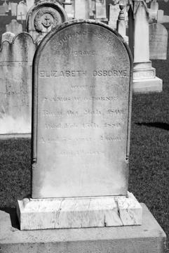 Elizabeth Osborn’s tombstone at Bullock’s Creek Cemetery.