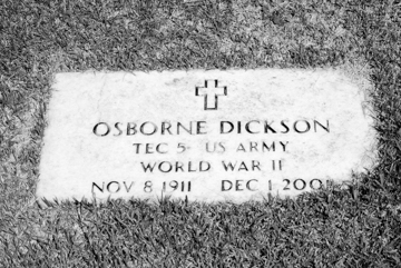 Osborne Dickson’s Tombstone at Bullock’s Creek Cemetery.